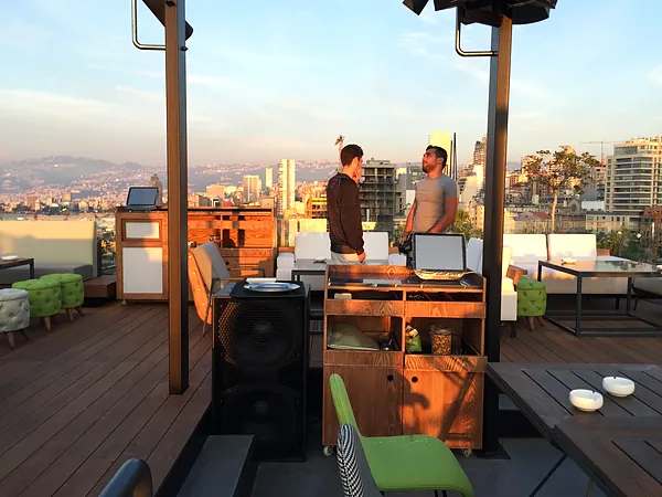 Rooftop bar and club, systems by SIMONIAN Technology