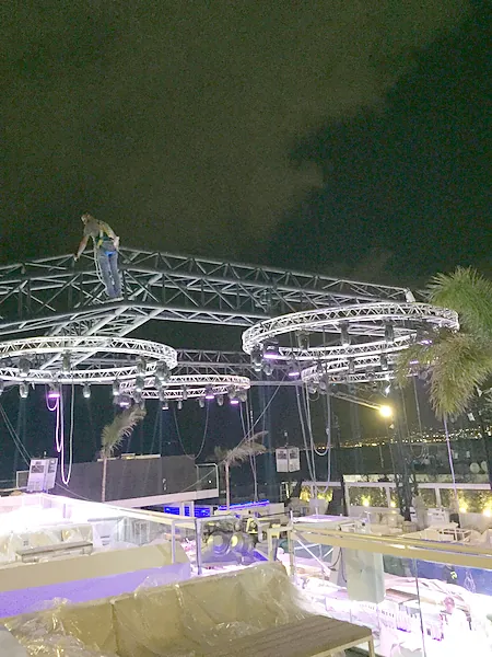 Rooftop bar and club, systems by SIMONIAN Technology