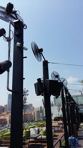 Rooftop bar and club, systems by SIMONIAN Technology
