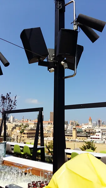 Rooftop bar and club, systems by SIMONIAN Technology